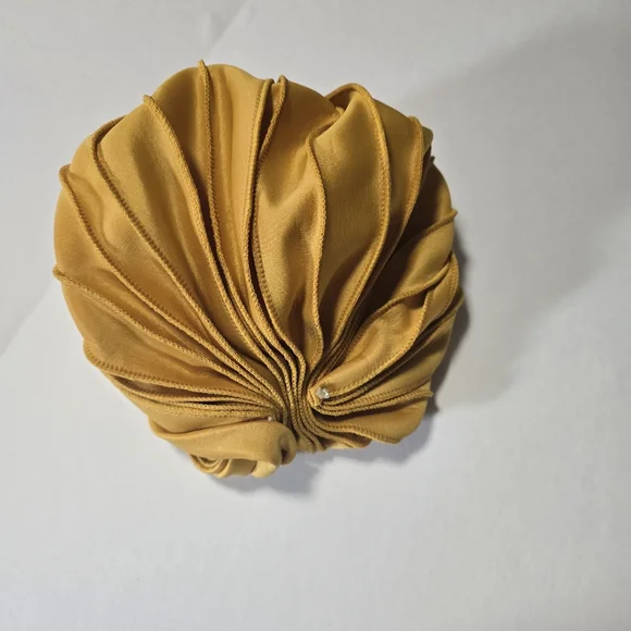 Handmade Pre-styled African Head Wrap, Yellow